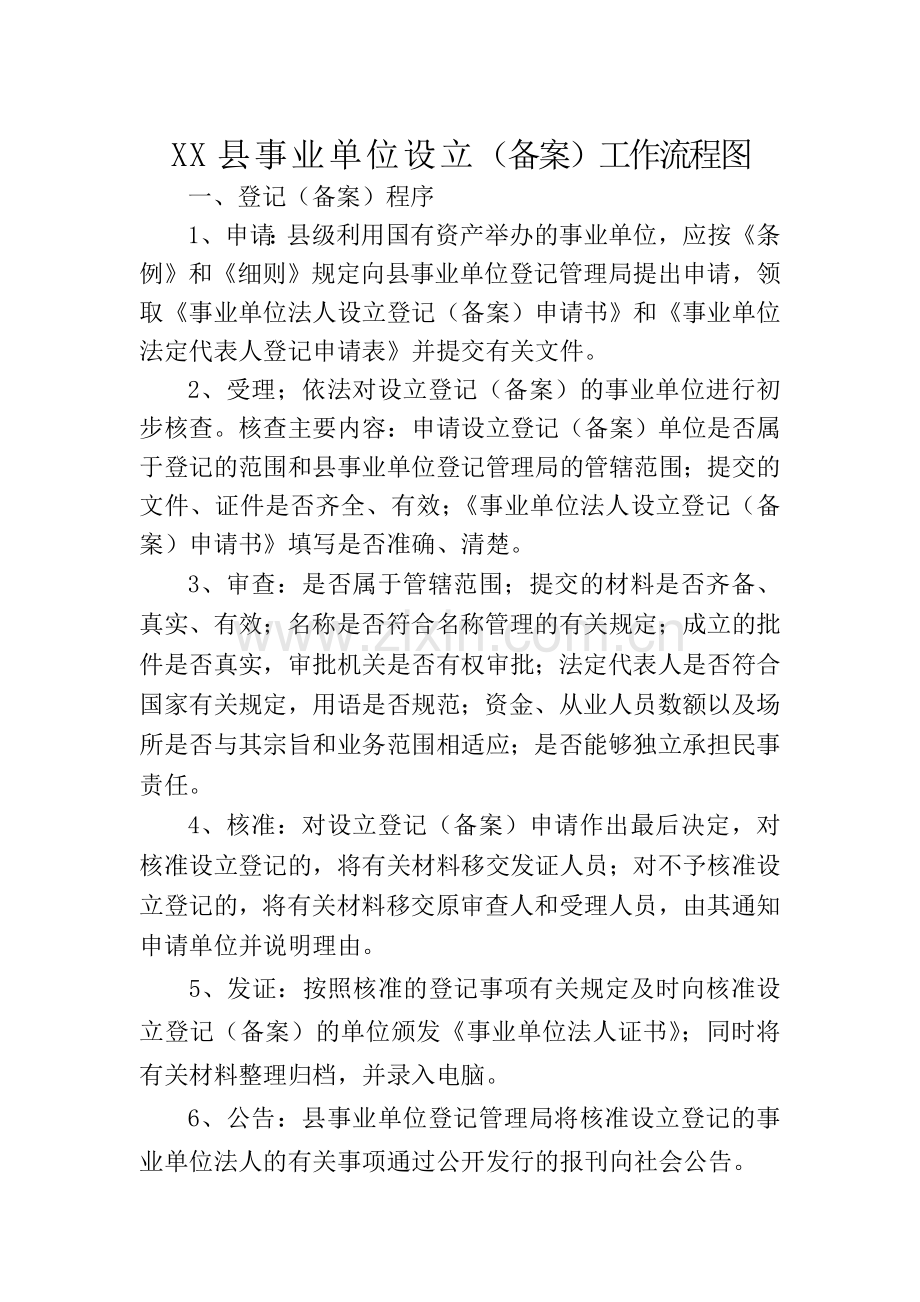 XX县事业单位登记管理局职责及工作流程(含设立-变更-注销-年检).doc_第2页