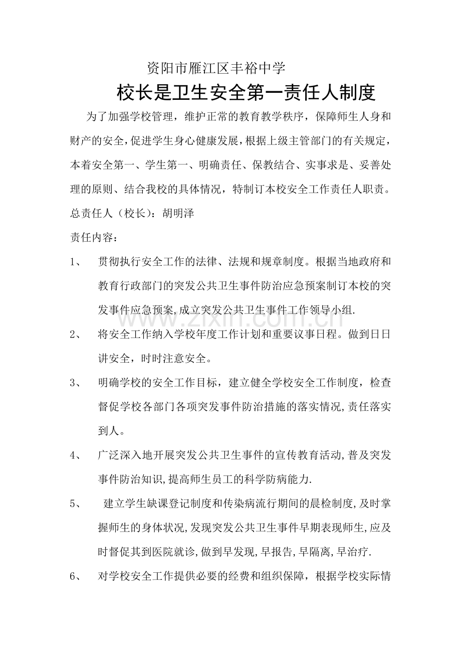 校长是第一安全责任人制度.doc_第1页