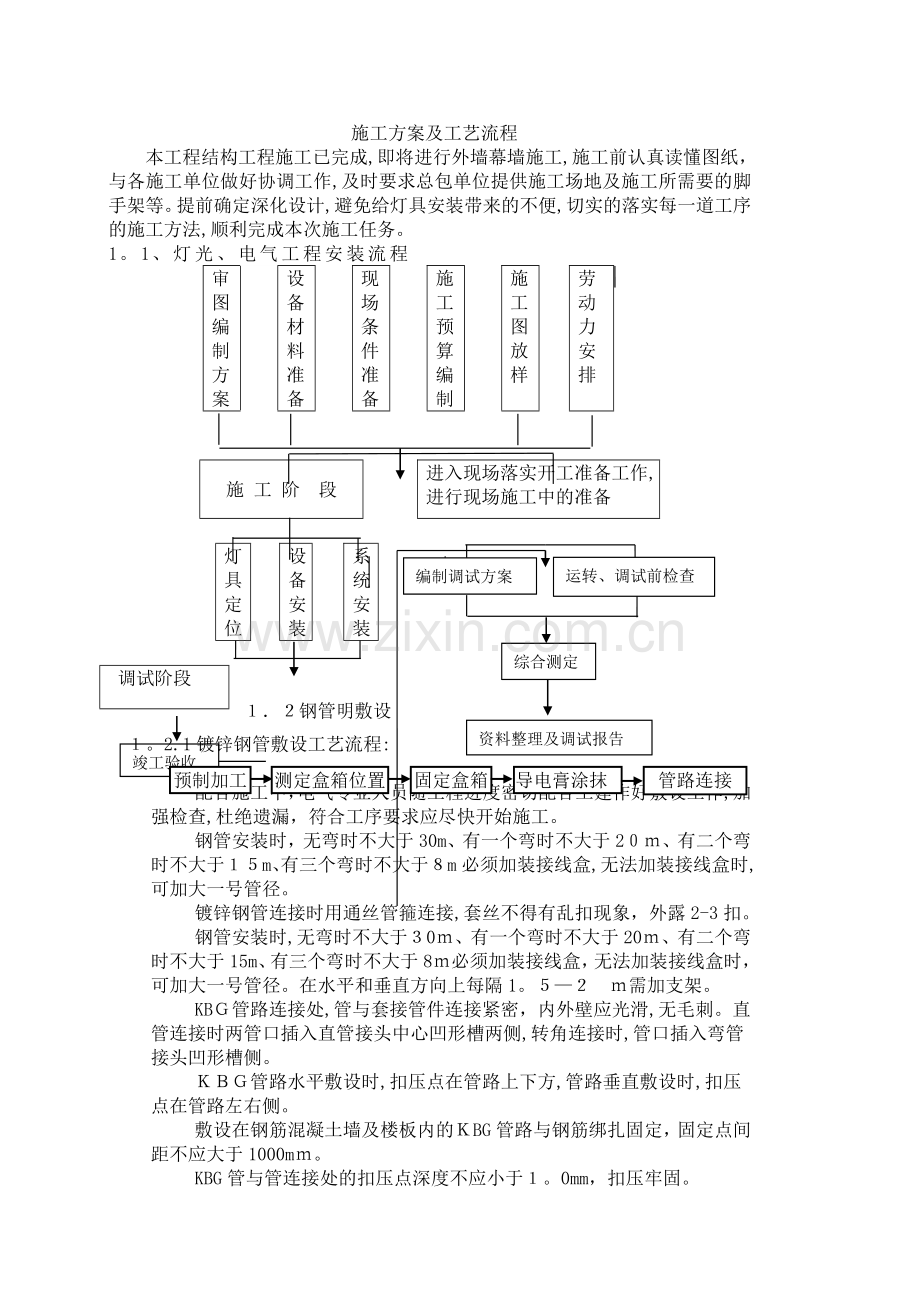 室外景观照明电气施工方案(标准版字体及格式).doc_第1页