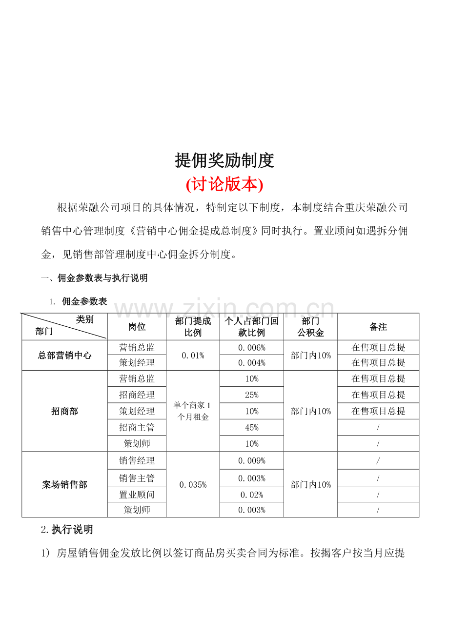 荣融地产集团提佣奖励制度执行版.doc_第1页