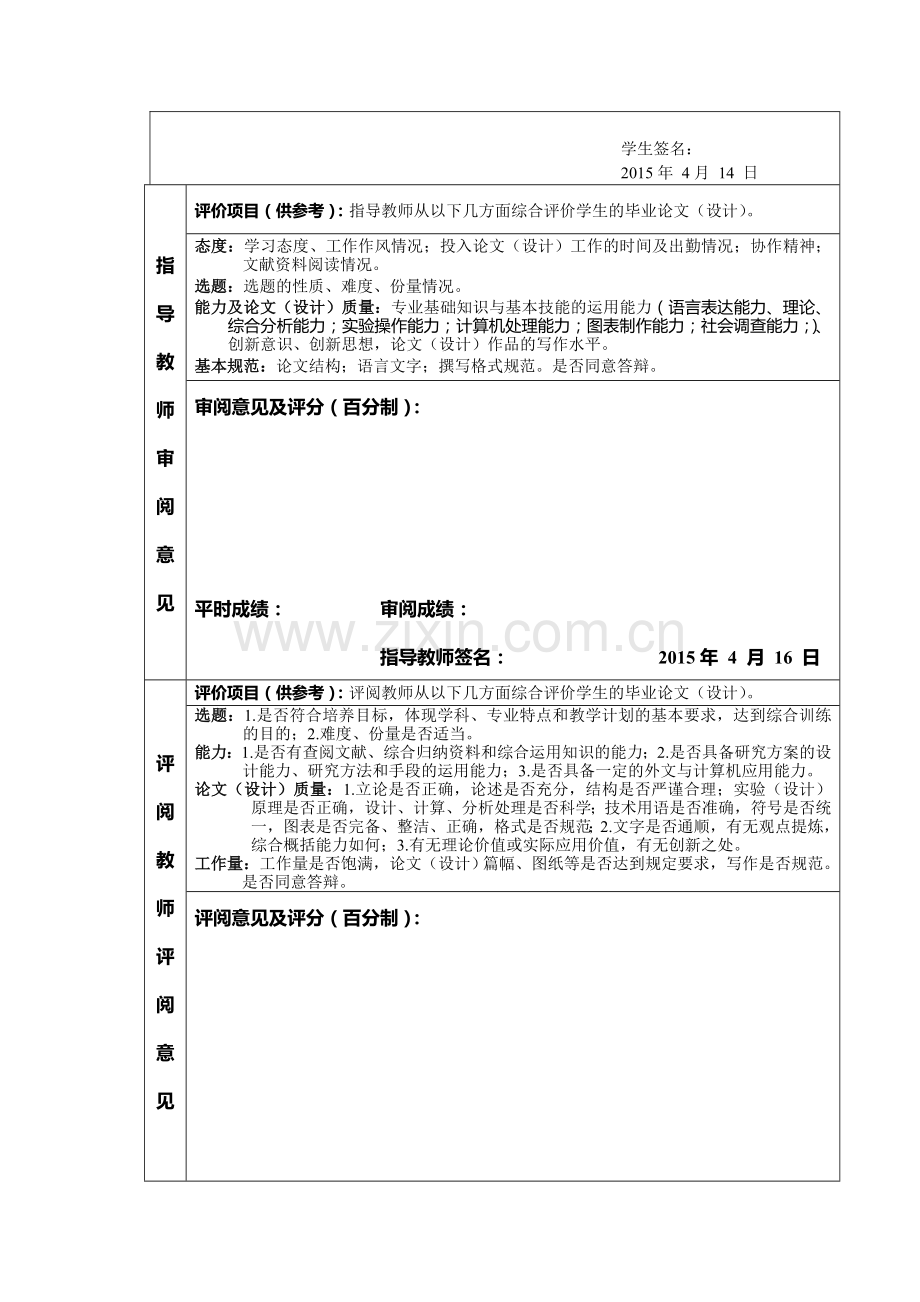 2015届毕业论文(设计)评议考核书模板.doc_第3页