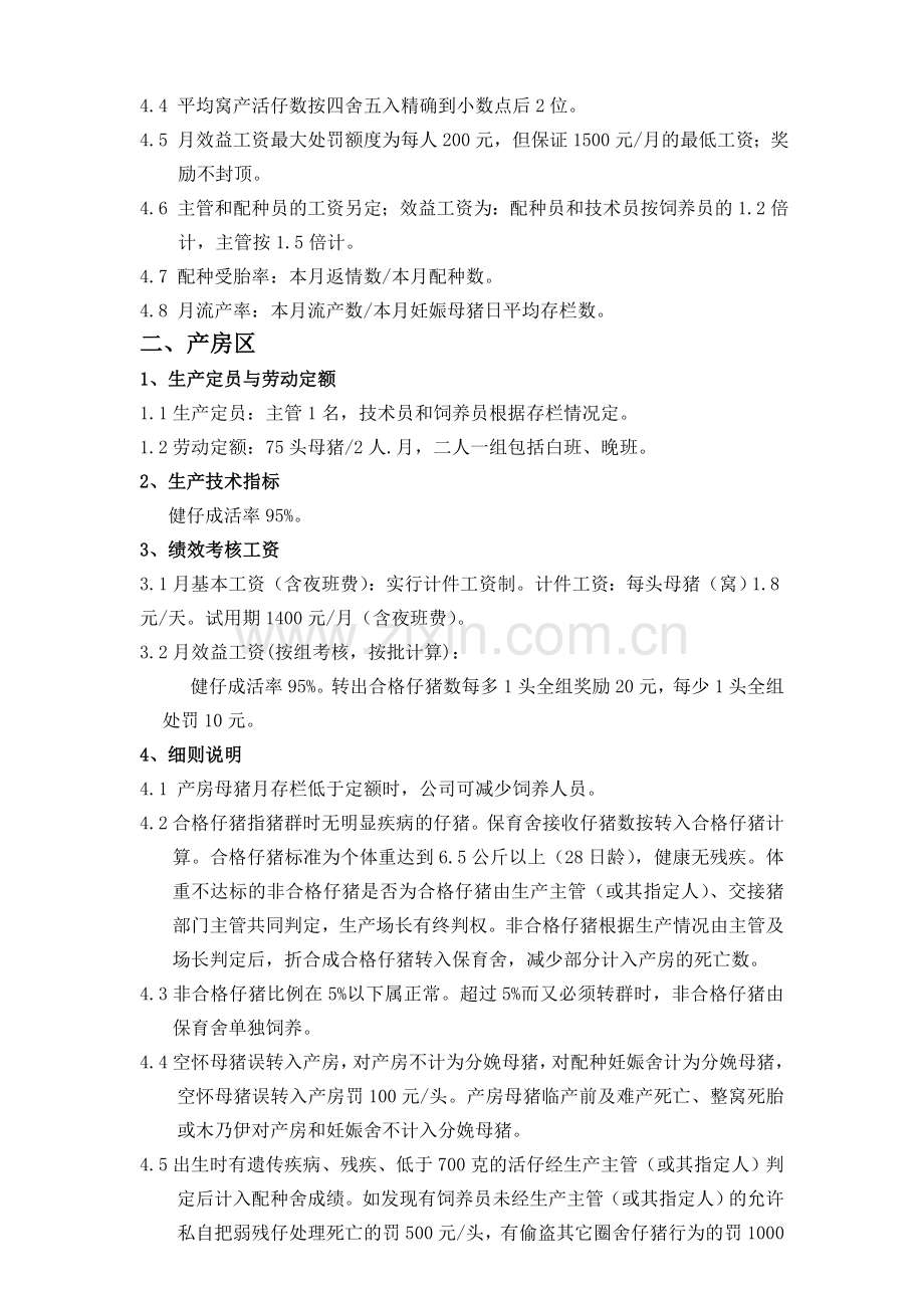 新文汇养殖公司猪场生产人员绩效考核办法-3.doc_第2页