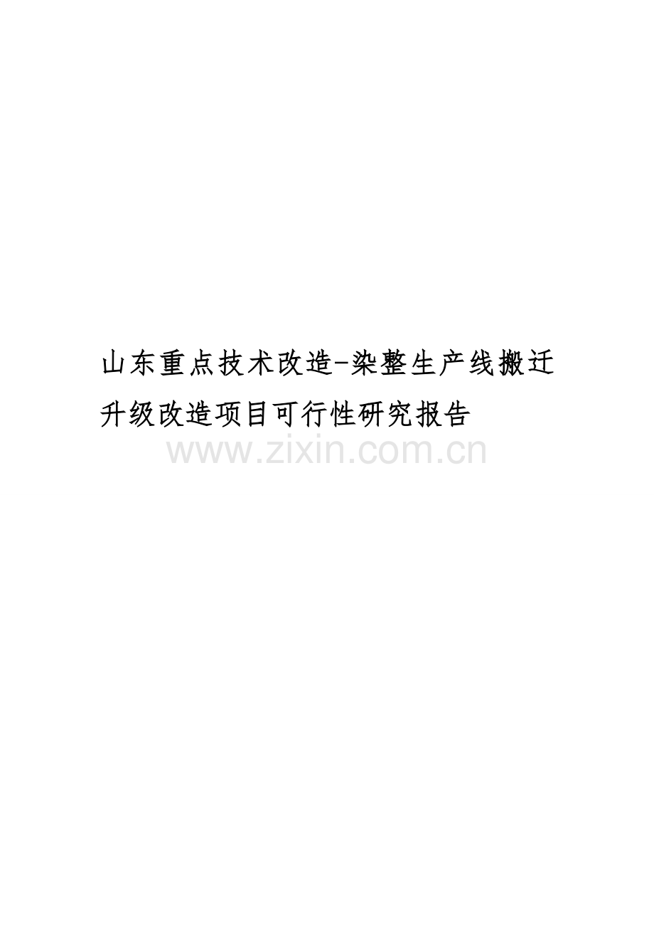 山东重点技术改造-染整生产线搬迁升级改造项目可行性研究报告.doc_第1页