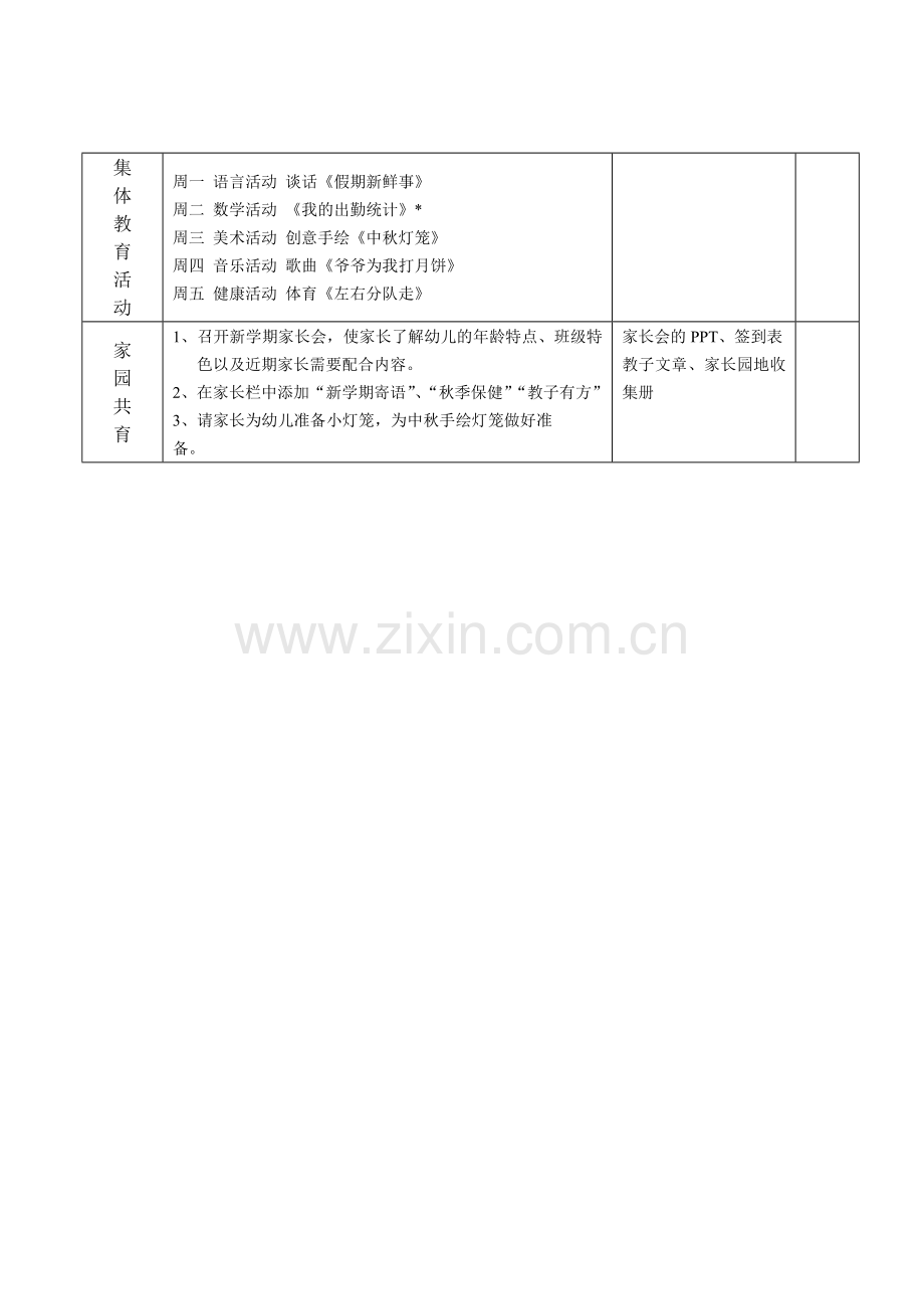 2014年九月份第一周工作计划.doc_第2页