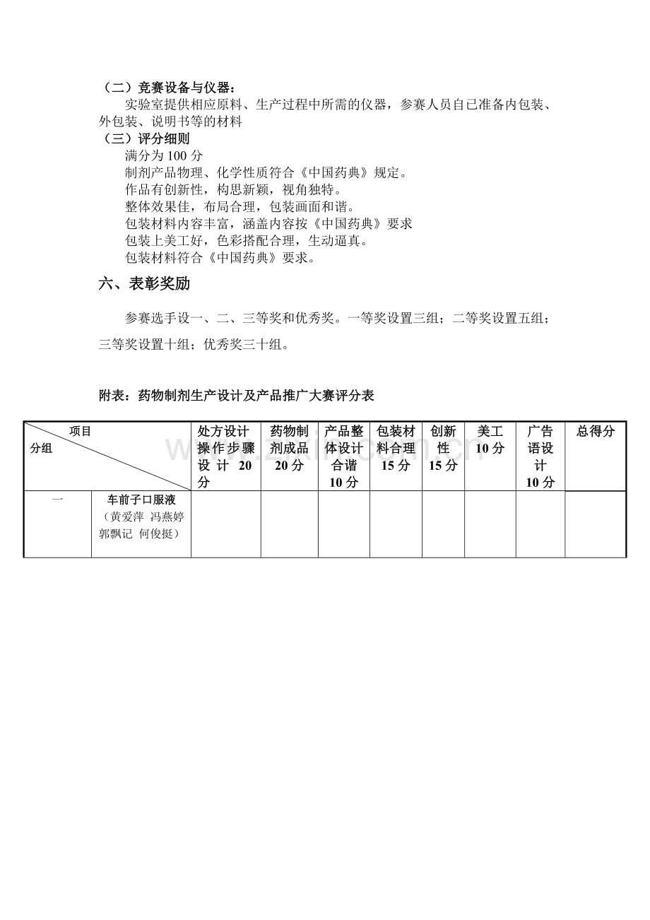 药物制剂生产设计及产品推广大赛方案.doc_第2页