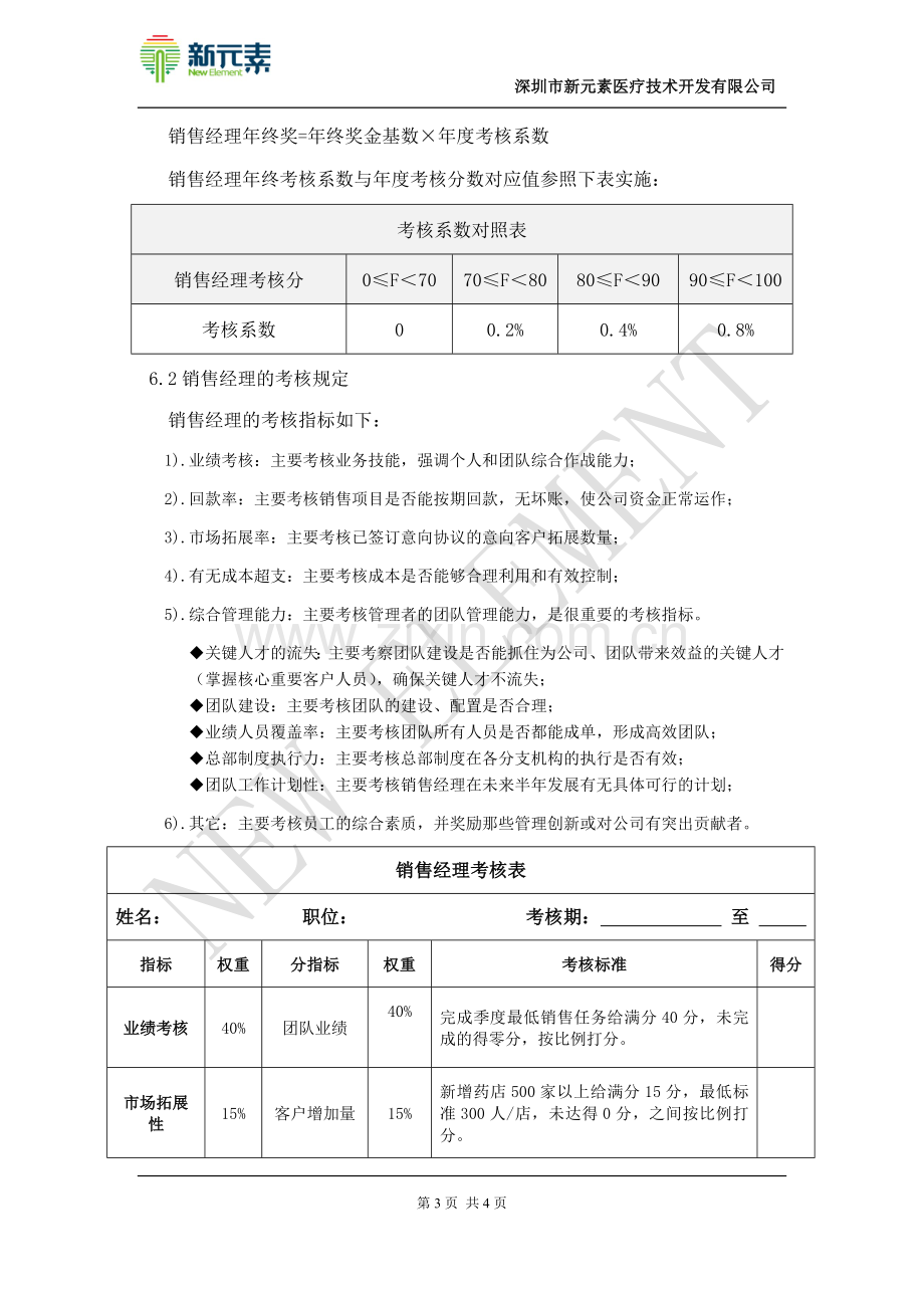 药店保健品店销售经理考核激励制度.doc_第3页