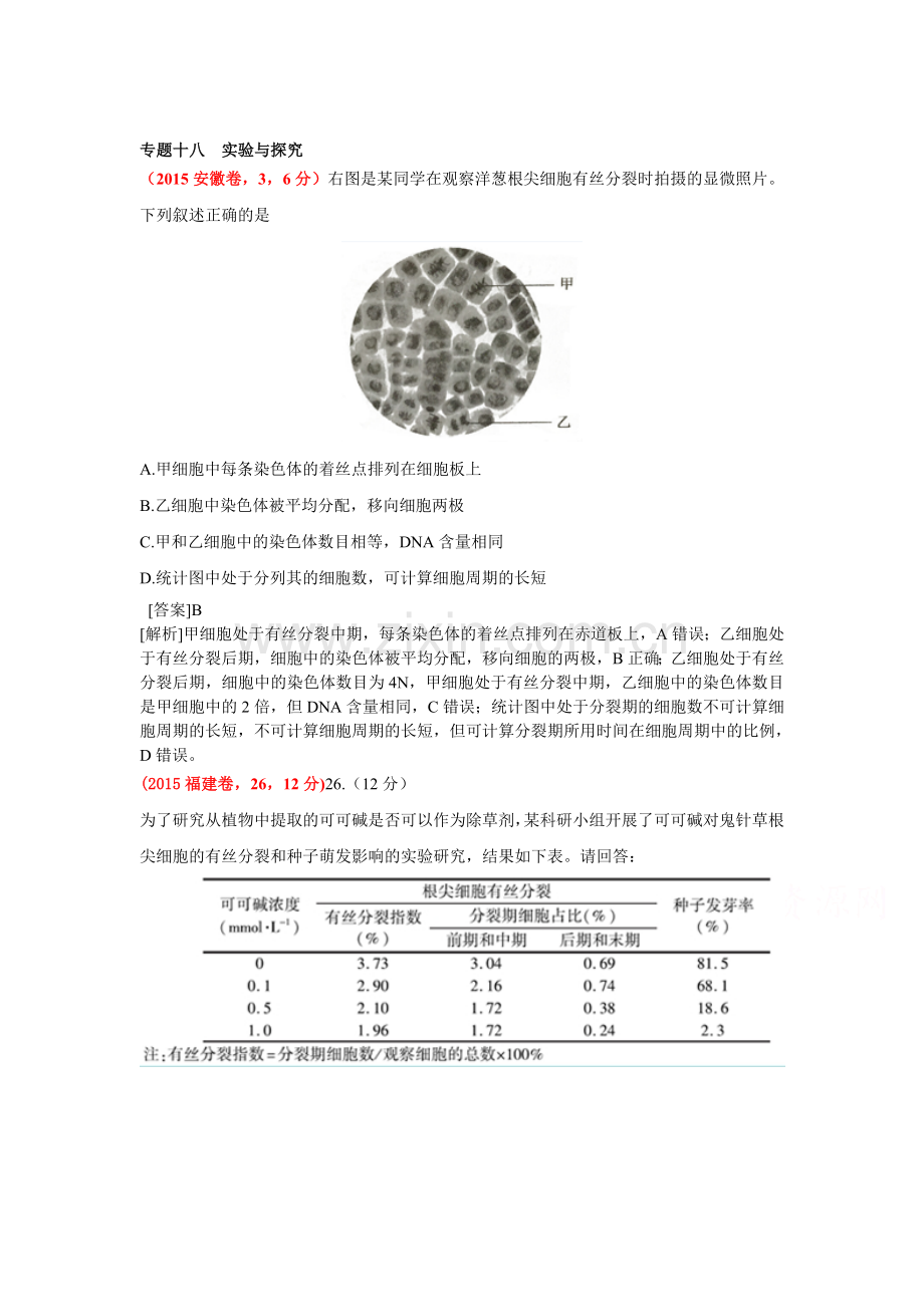 2015年高考生物试题知识点专题汇编17.doc_第1页