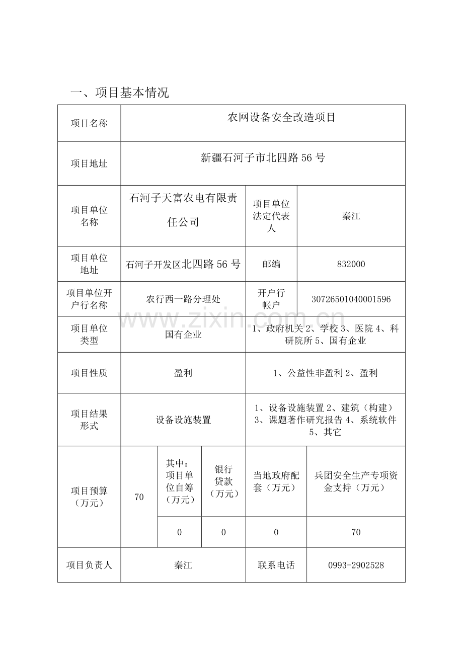 安全生产专项资金申报表(天富农电).doc_第2页