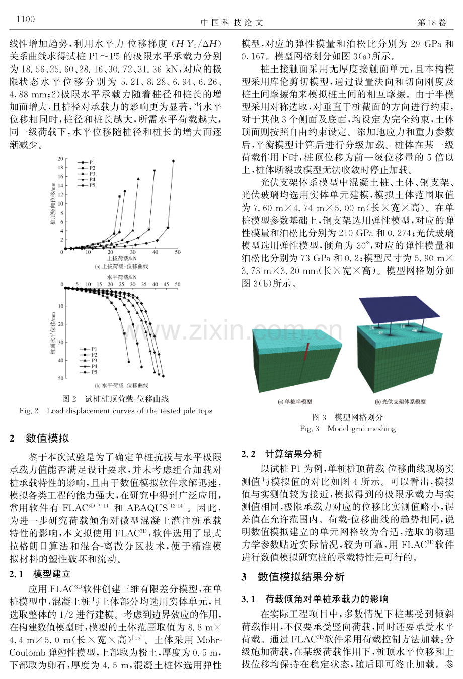 荷载倾角对光伏支架微型桩承载特性影响的试验与数值模拟研究.pdf_第3页