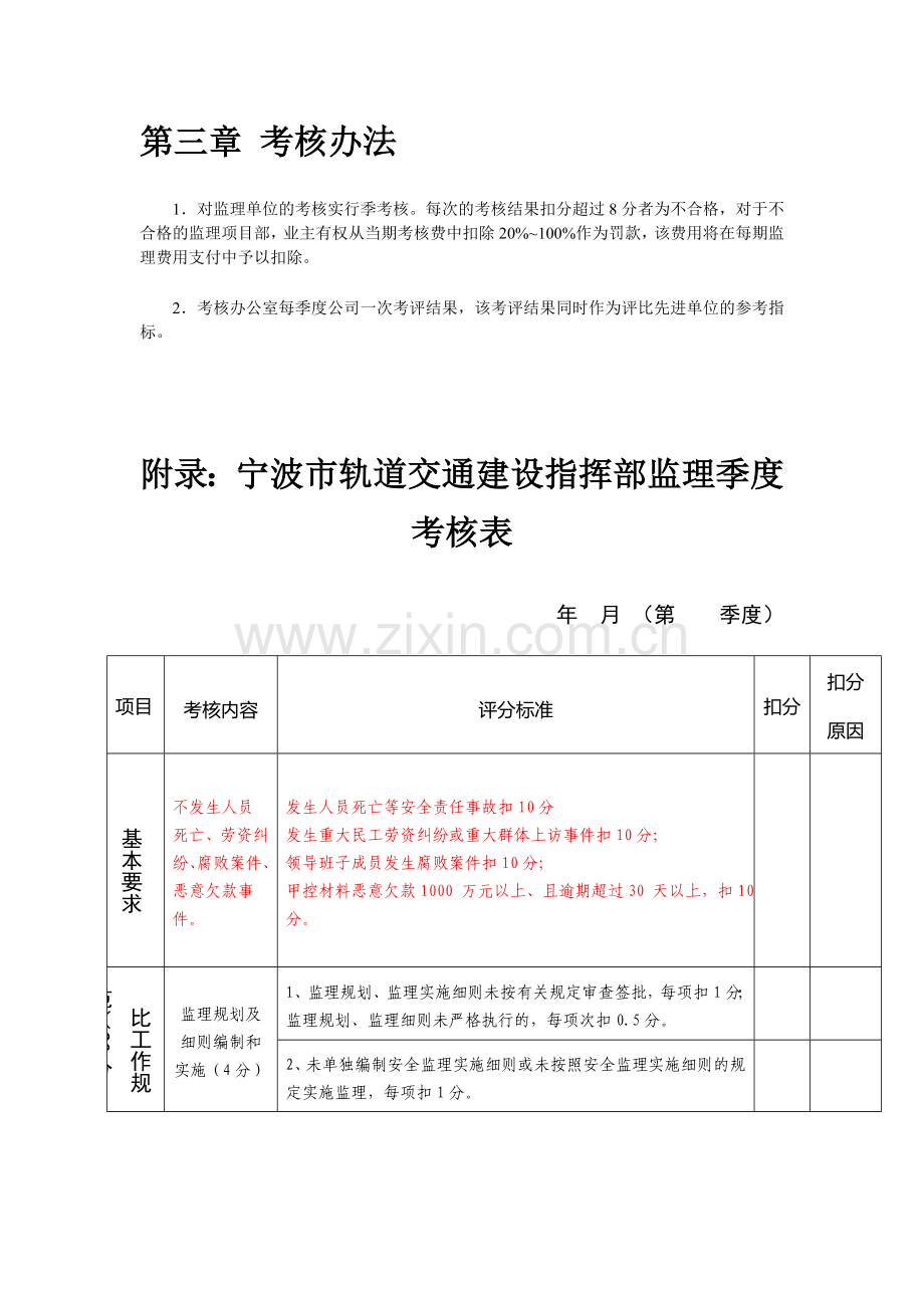 宁波市轨道交通建设指挥部监理管理及考核办法(杜伟终稿).doc_第3页