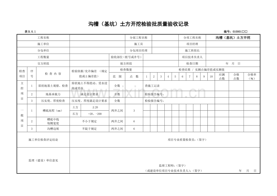 市政工程资料检验批新表格(资料必备).doc_第1页