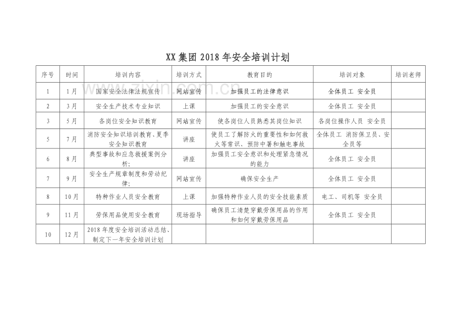 2018年度安全教育培训计划.doc_第3页