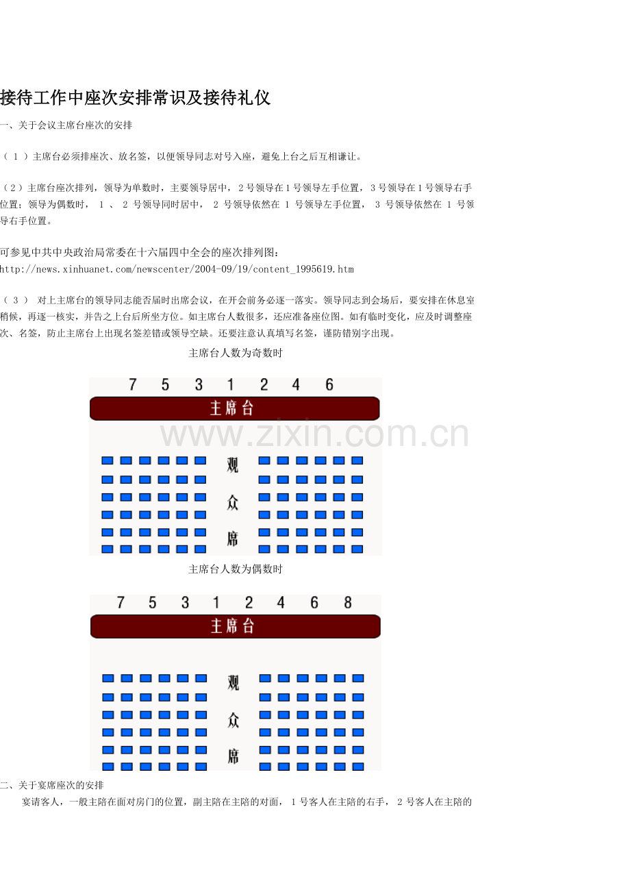 接待工作中座次安排常识及接待礼仪.doc_第1页