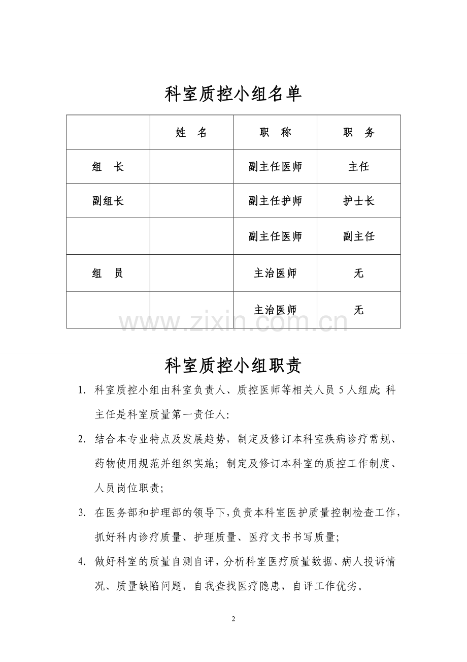 重症医学科医疗质量管理与持续改进活动记录本.doc_第2页