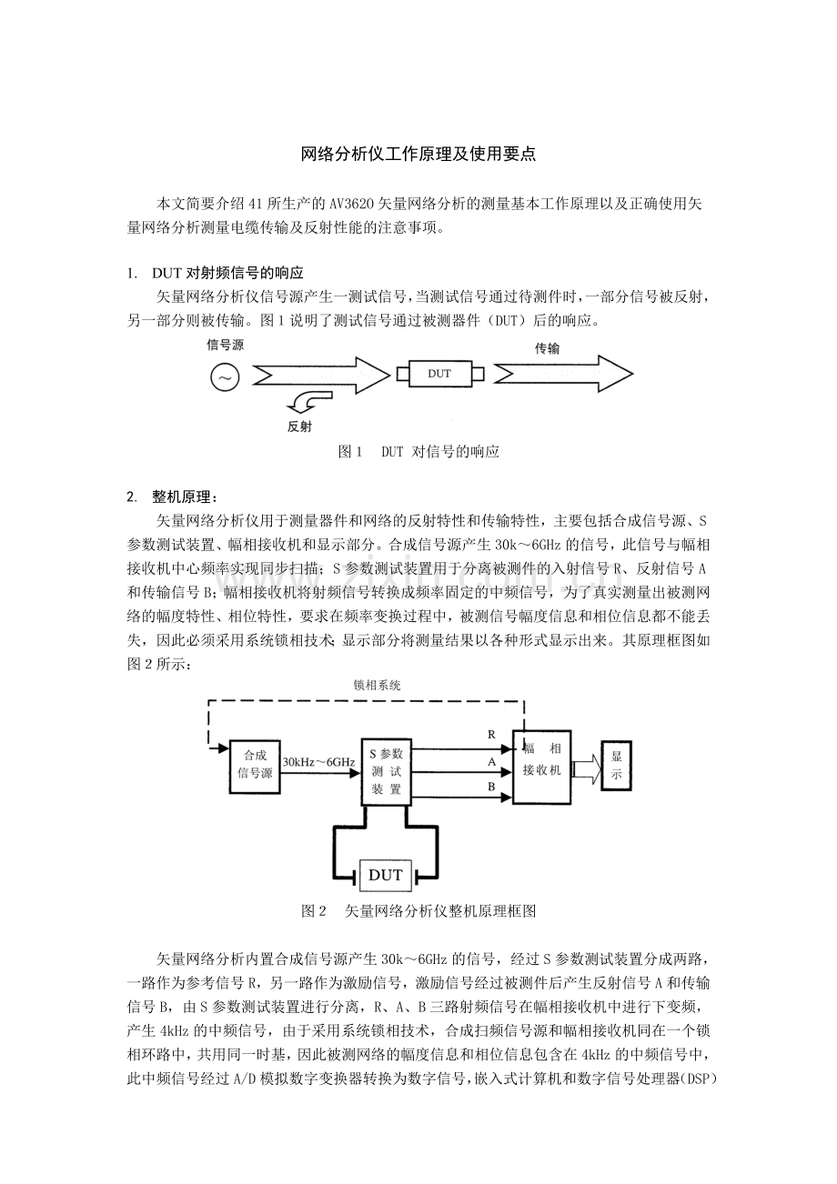 网络分析仪工作原理及使用要点.doc_第1页