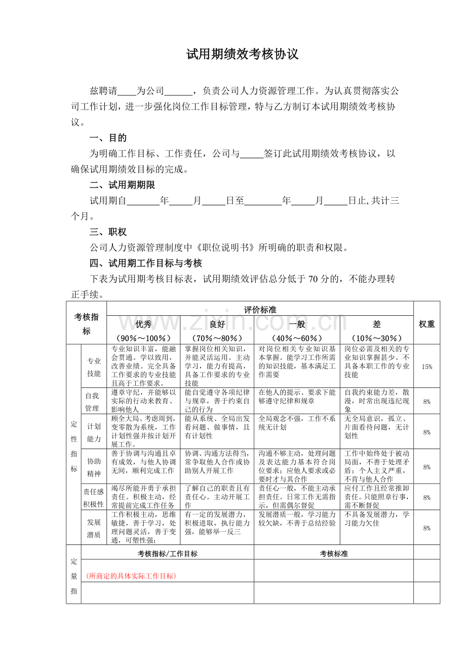 试用期考核协议.doc_第1页