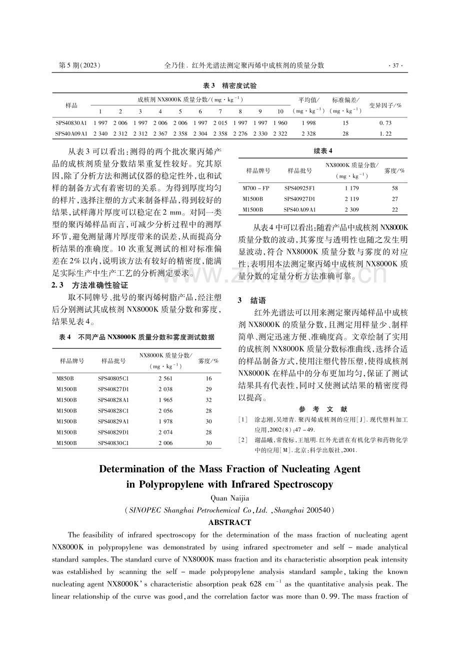 红外光谱法测定聚丙烯中成核剂的质量分数.pdf_第3页