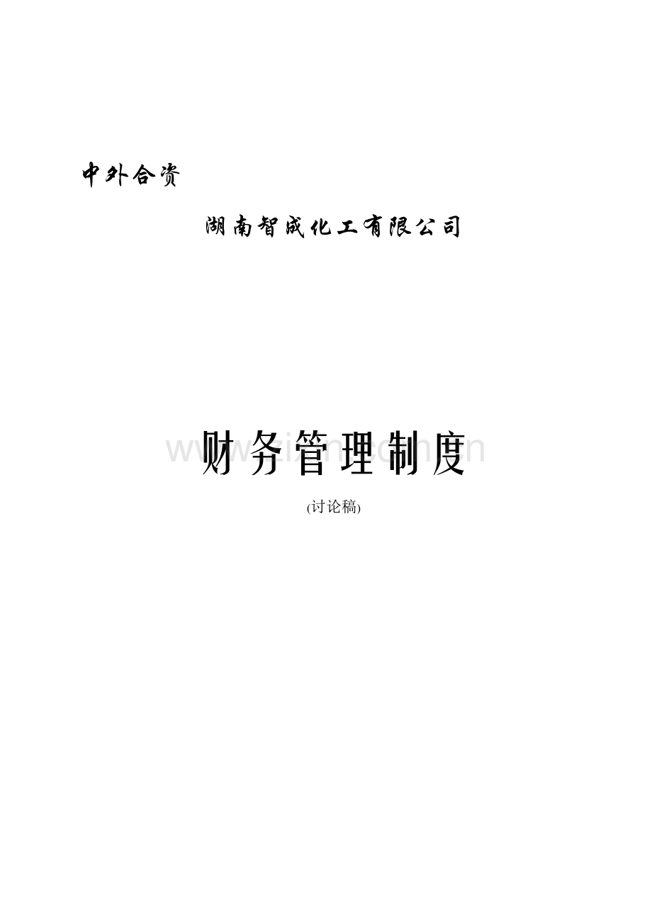 湖南智成化工有限公司财务管理制度(讨论稿1).doc_第1页