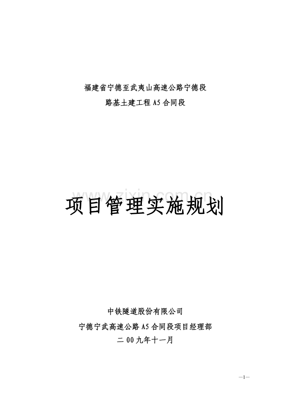 项目管理实施规划(范本).doc_第1页