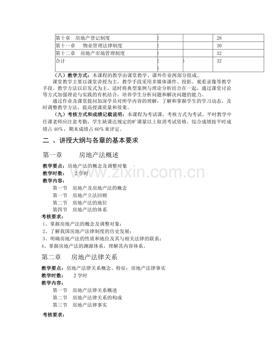 房地产法课程教学大纲.doc_第2页