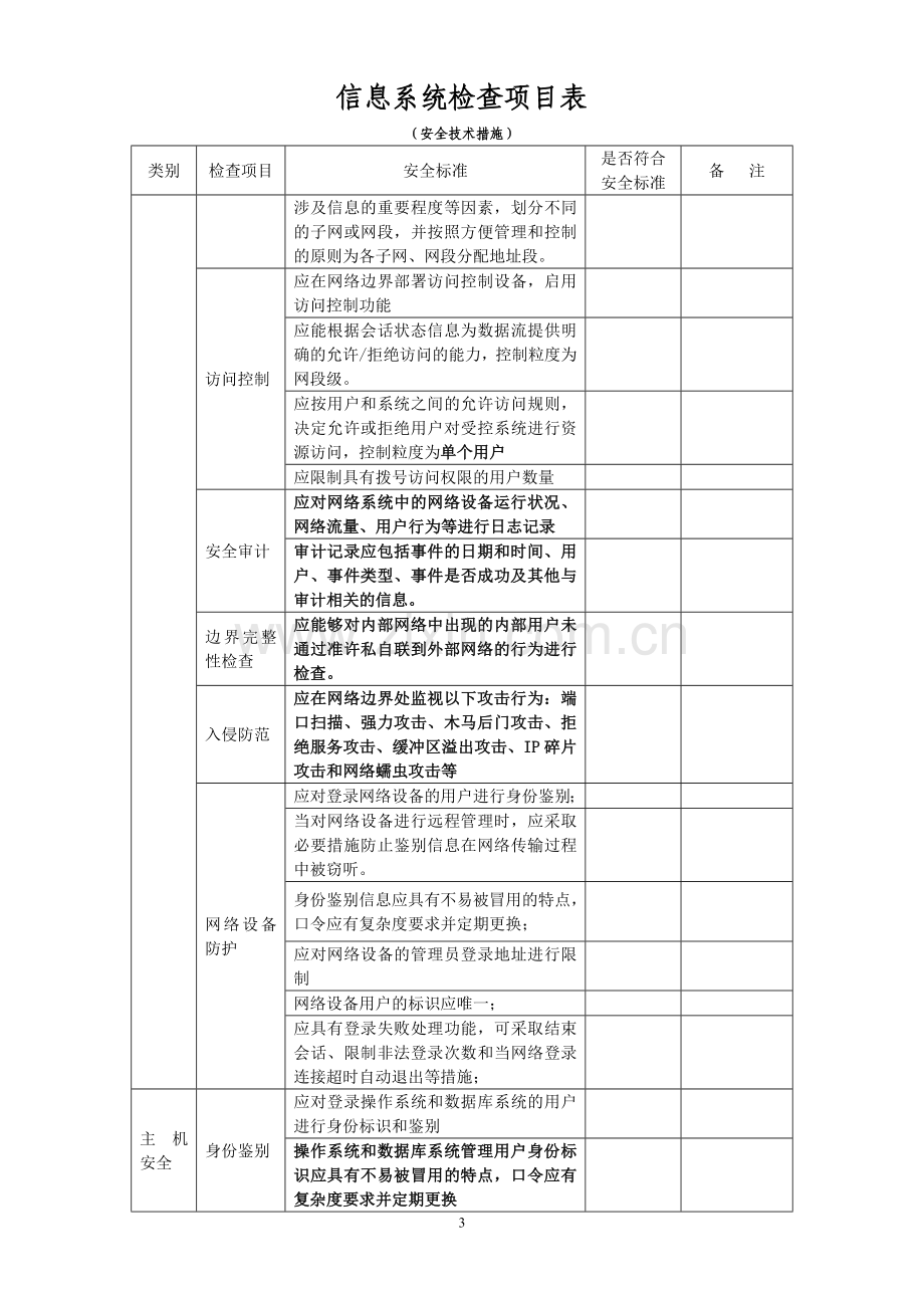 信息系统网络安全检查表.doc_第3页