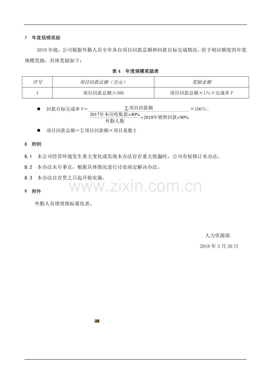 营销外勤(业务员)薪酬激励与绩效考核管理办法.doc_第3页