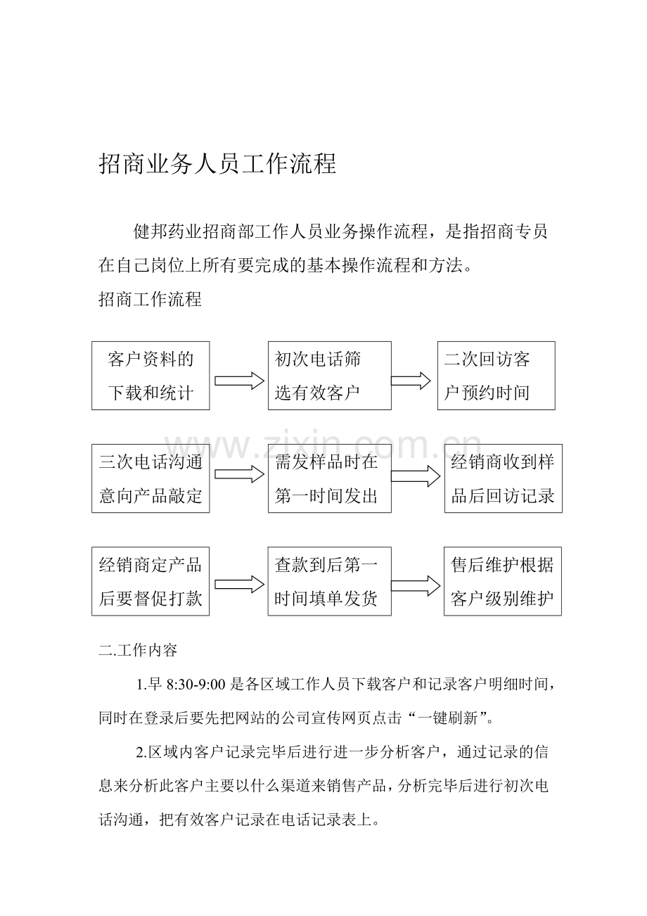 招商业务人员工作流程.doc_第1页