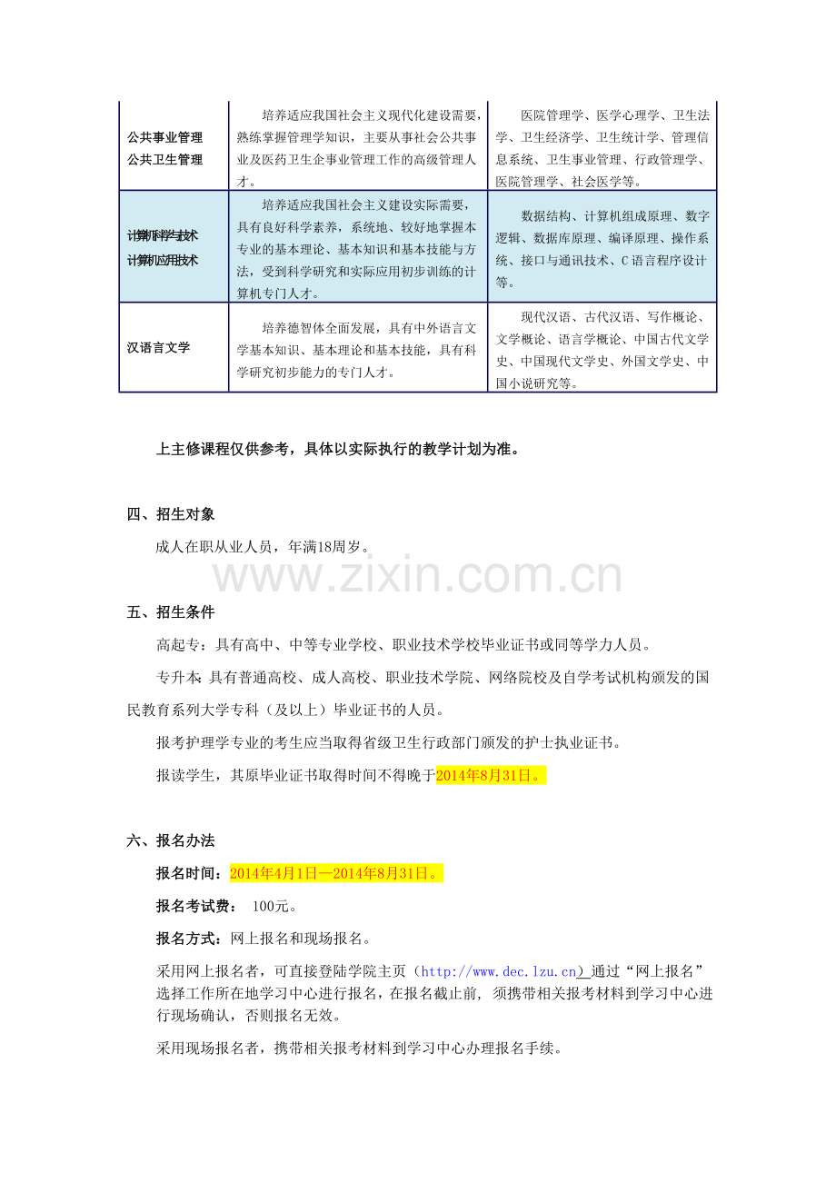 兰州大学网络教育2014年招生简章及报名流程.doc_第3页