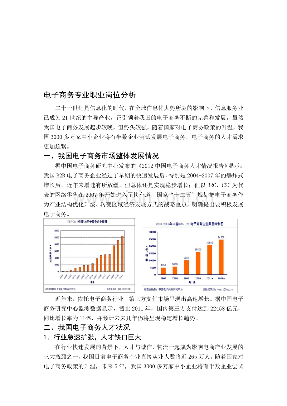 3.1.1.2电子商务专业职业岗位分析.doc_第1页