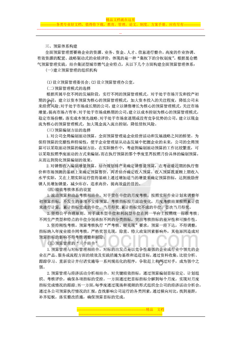 昆仑燃气市预算管理体系构建.doc_第2页