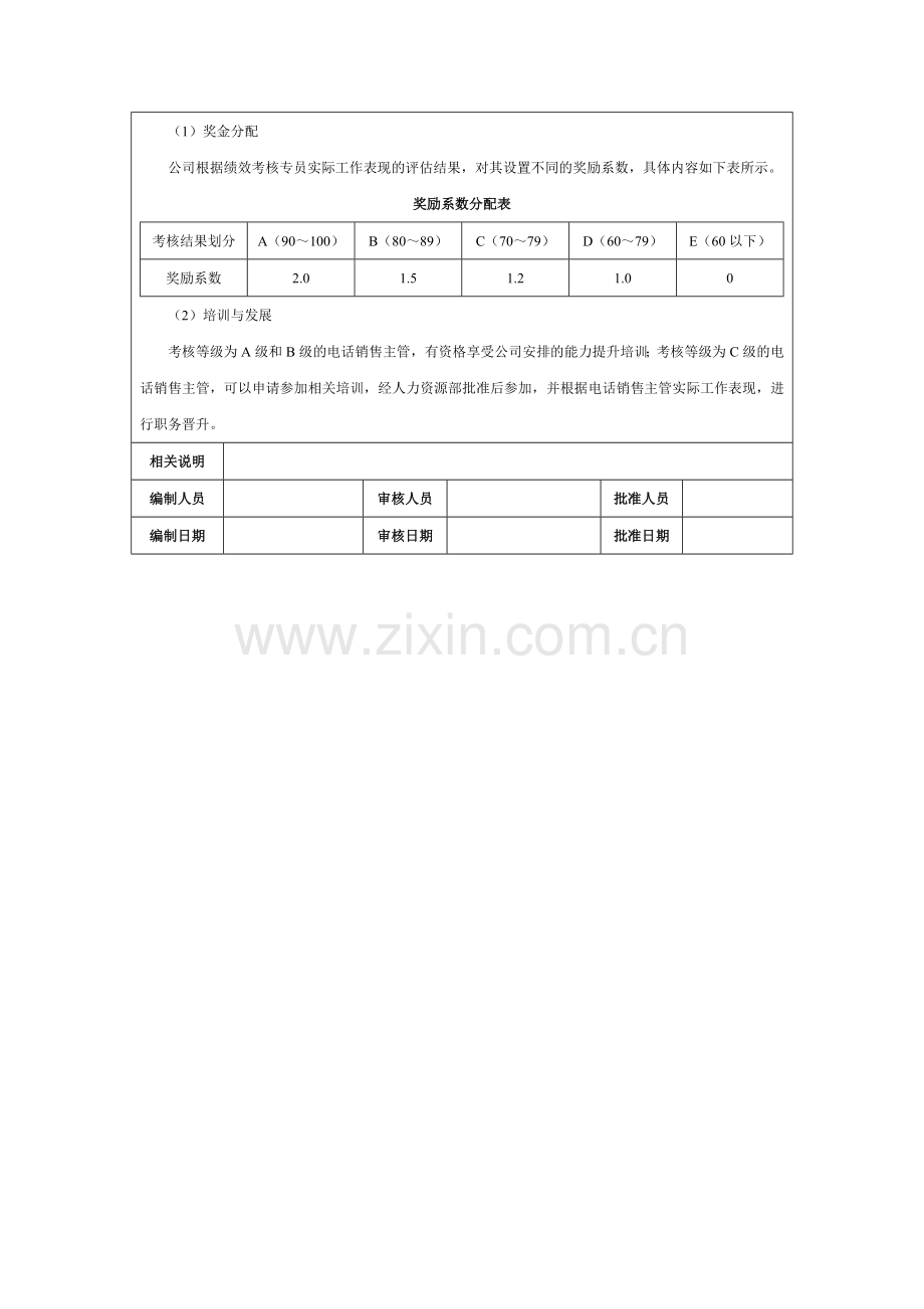 电话销售主管绩效考核方案设计.doc_第3页