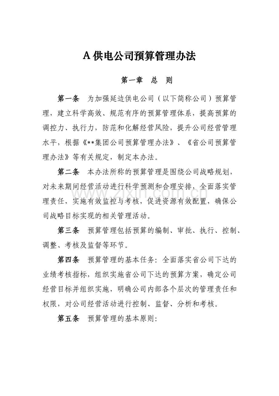 A公司预算管理办法.doc_第1页