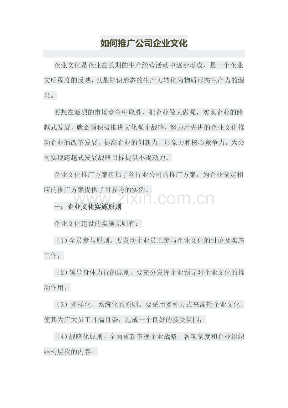 如何推广公司企业文化.doc_第1页