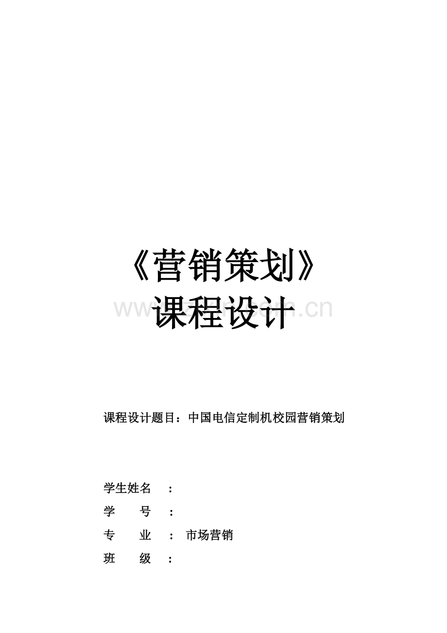 中国电信校园营销策划书.doc_第2页