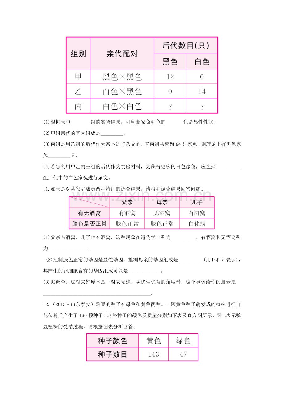 生物的遗传和变异实战演练.doc_第3页