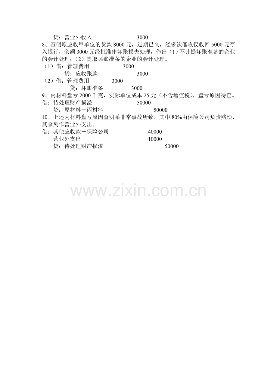 会计从业资格证考试《基础会计》必须会做的会计分录大全6.doc_第3页