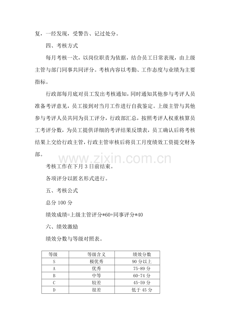 行政部绩效考核标准.doc_第2页