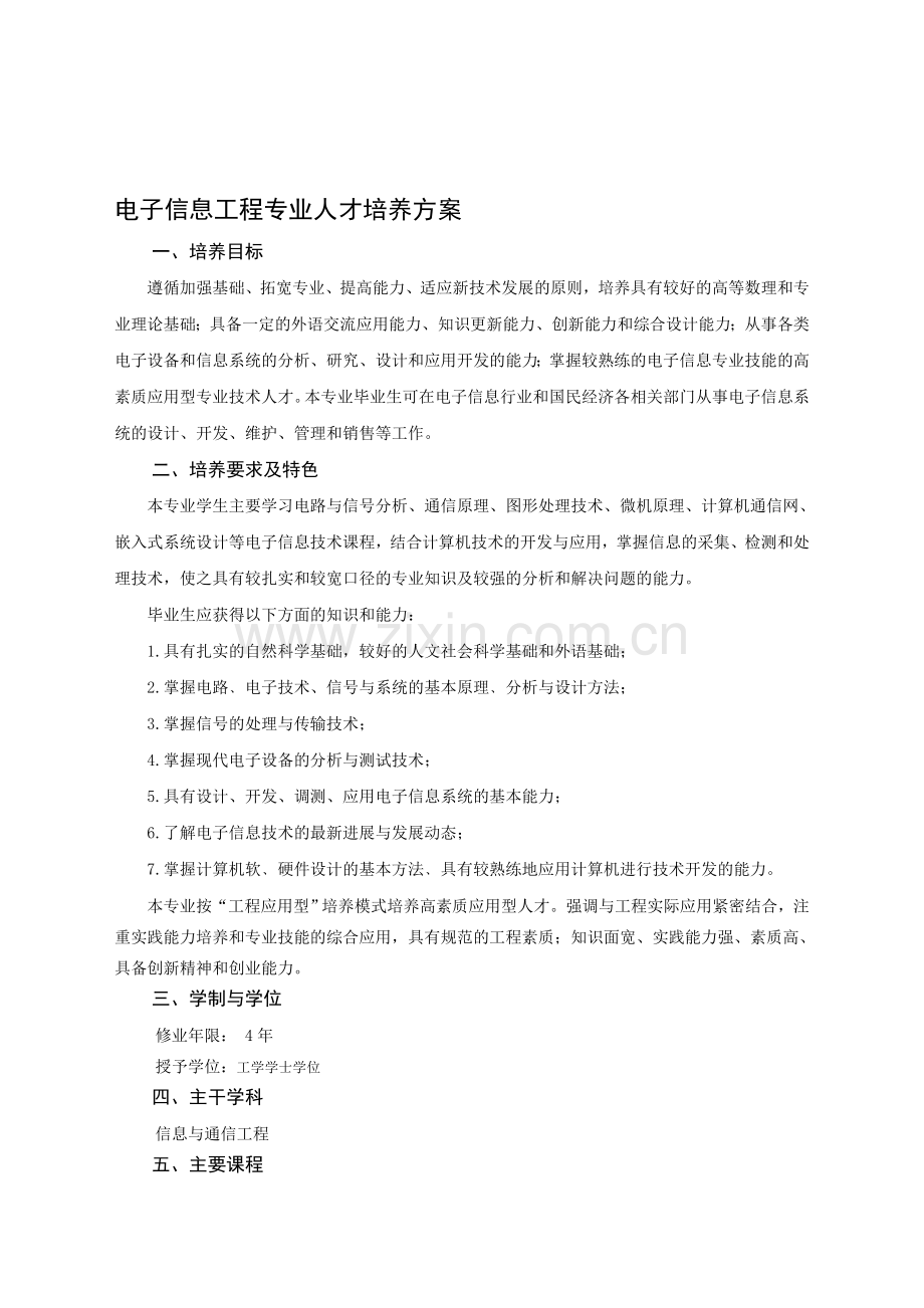 仲恺电子信息工程专业人才培养方案(1).doc_第1页