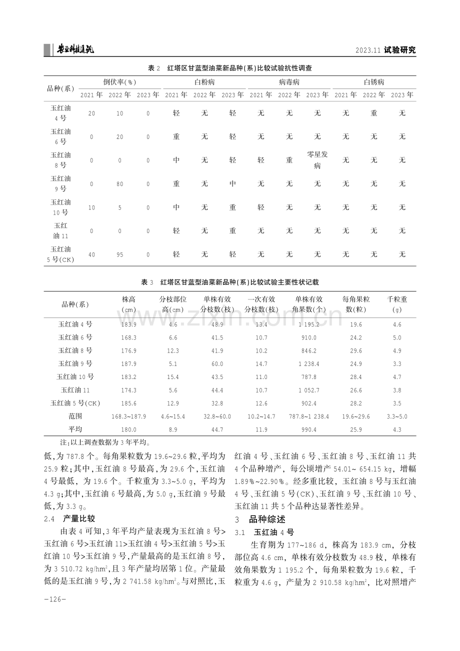 红塔区甘蓝型油菜新品种%28系%29比较试验.pdf_第3页