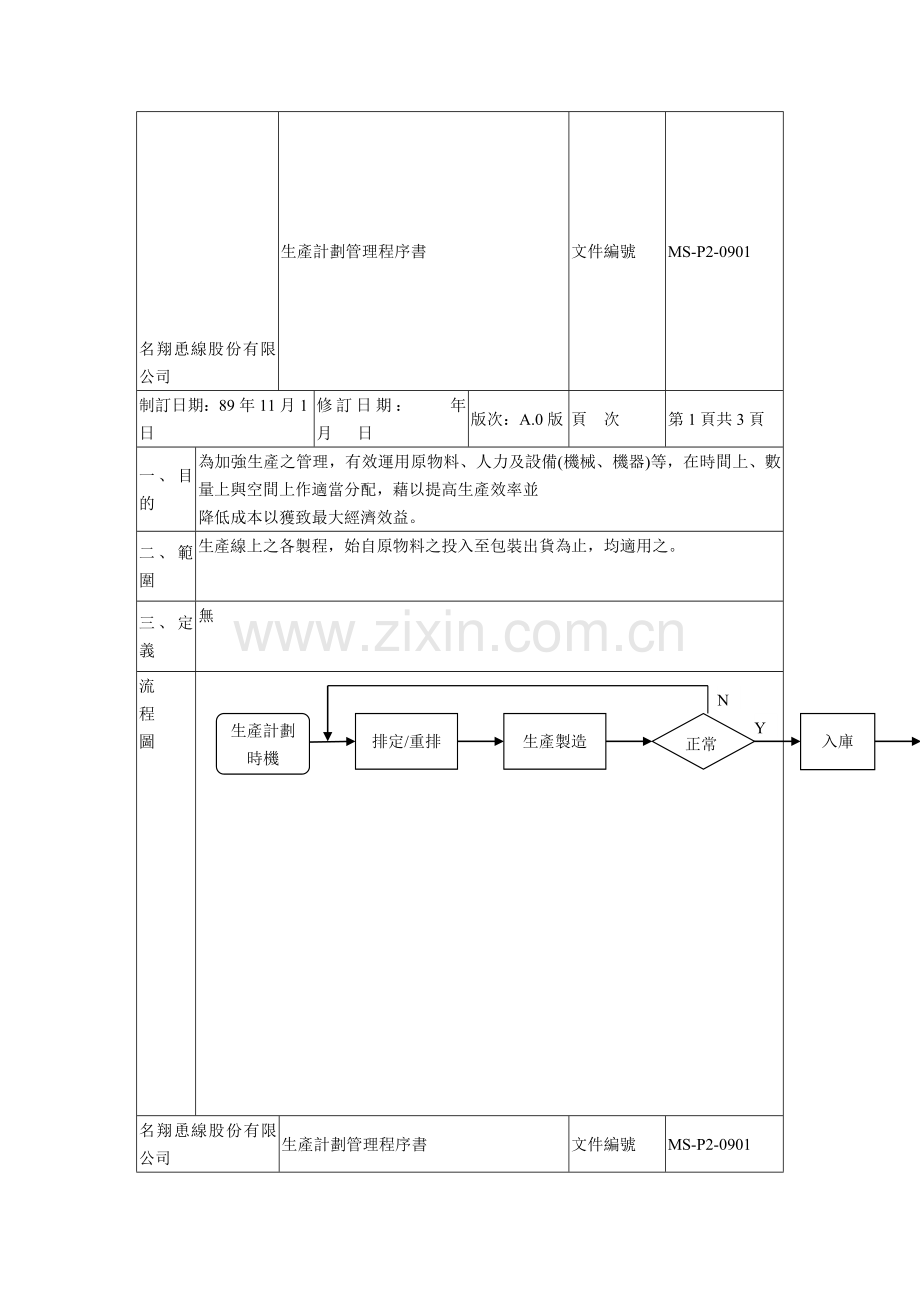 生产计划管理程序书.doc_第1页