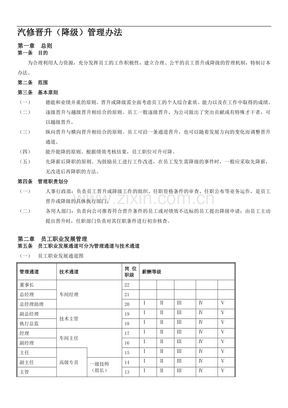 汽修晋升制度.doc_第1页