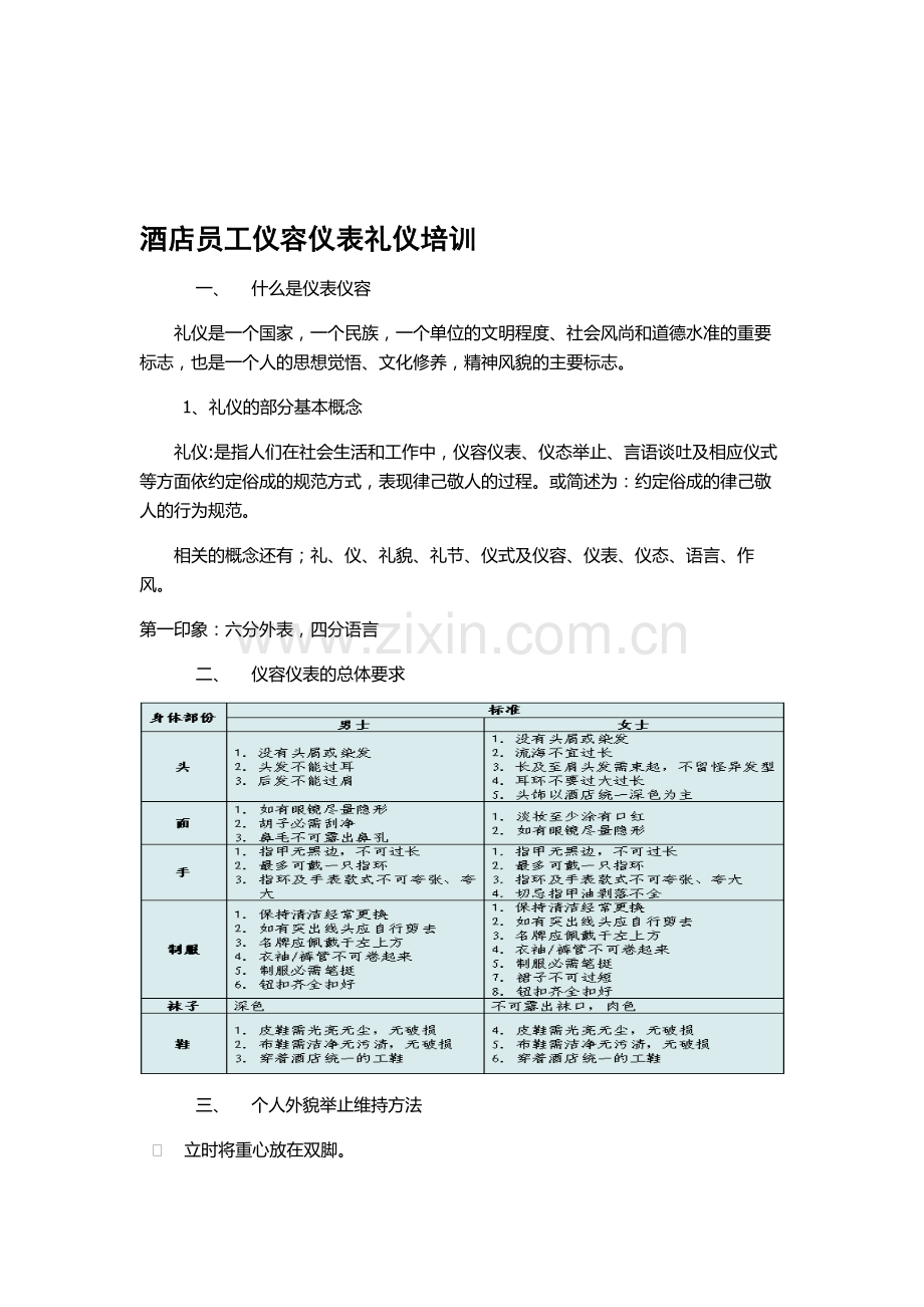 酒店员工仪容仪表礼仪培训.doc_第1页