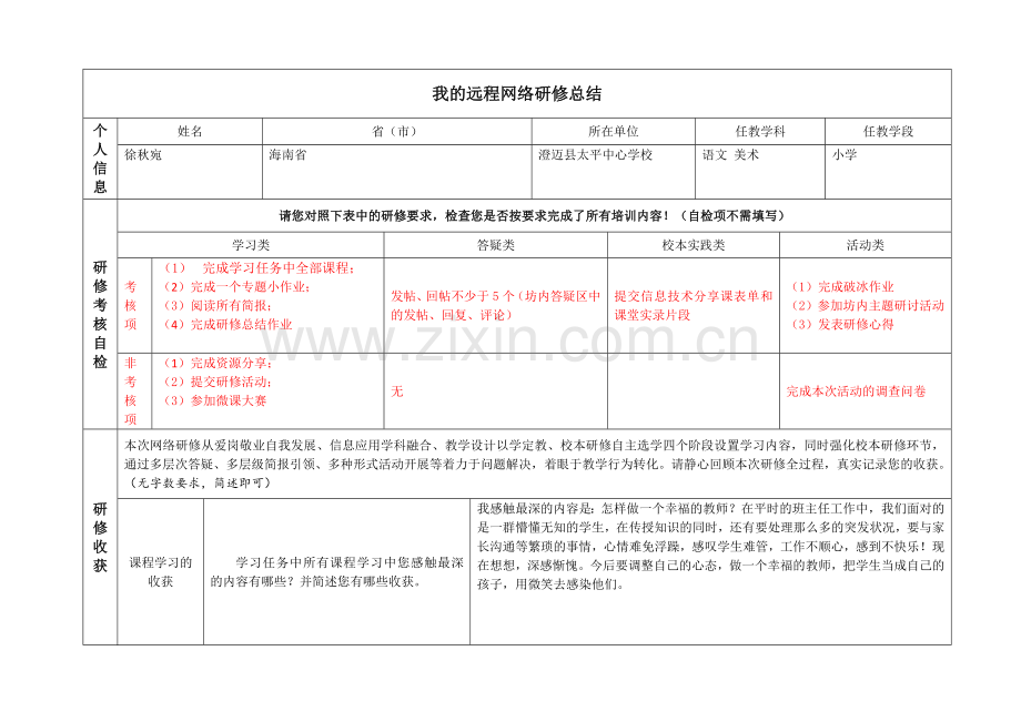 研修总结作业模板.doc_第1页