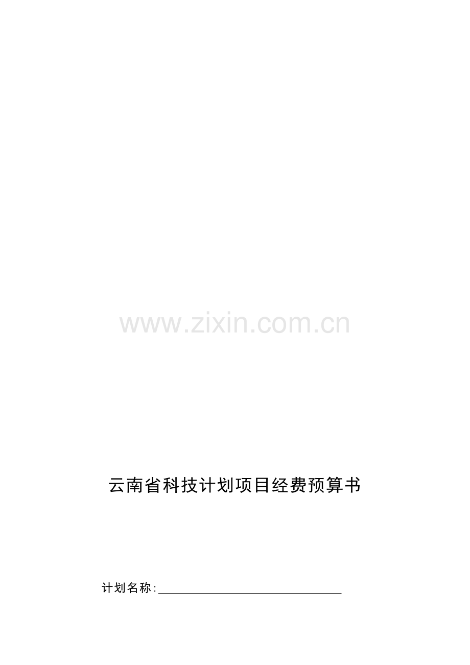 云南省科技计划项目经费预算书.doc_第1页