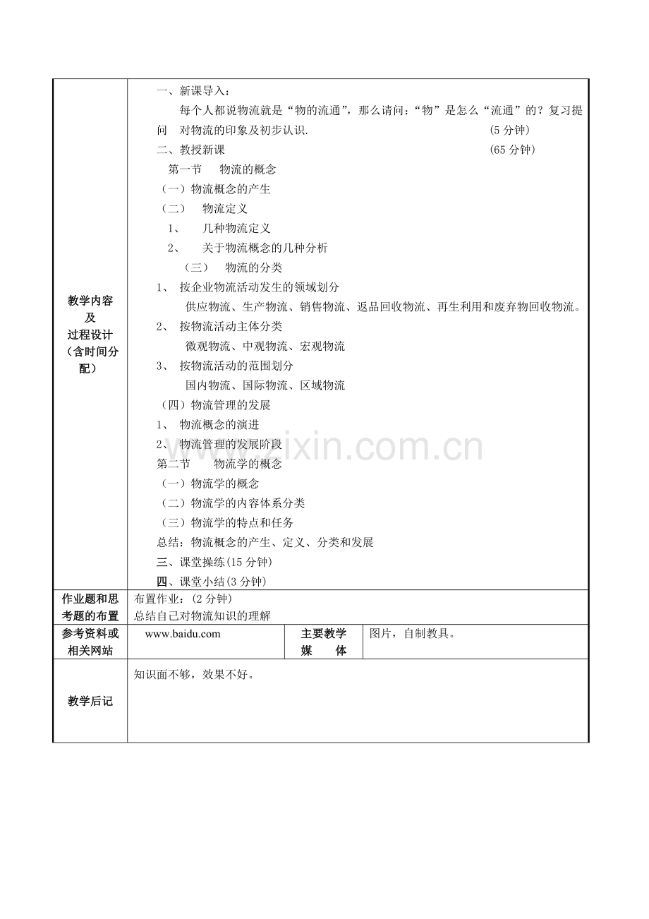 物流管理基础教案首页.doc_第2页