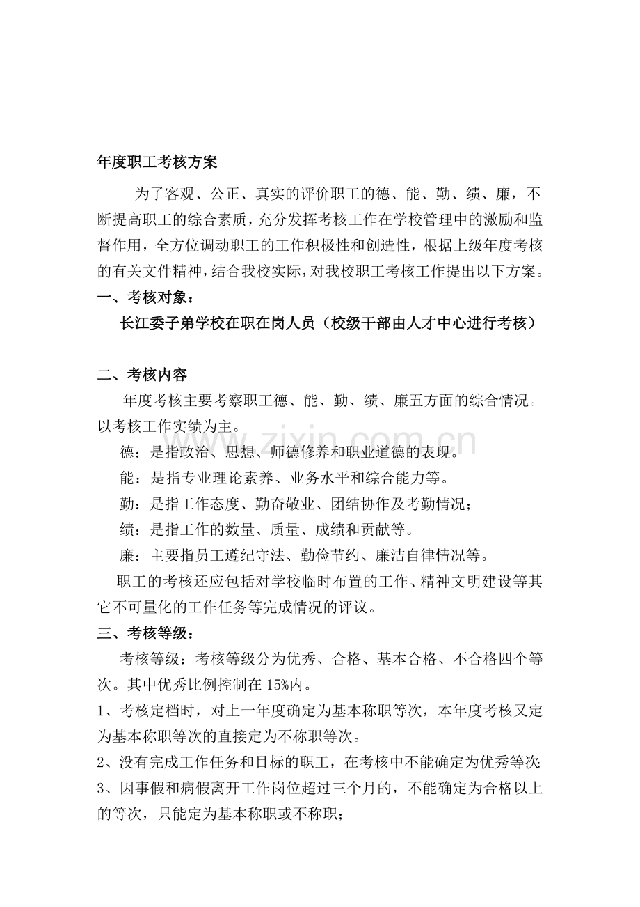 2012年度职工考核方案.doc_第1页