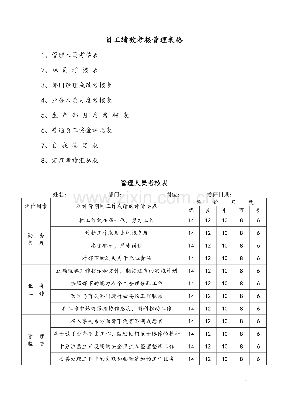 《员工考核制度及表格》大全.doc_第3页