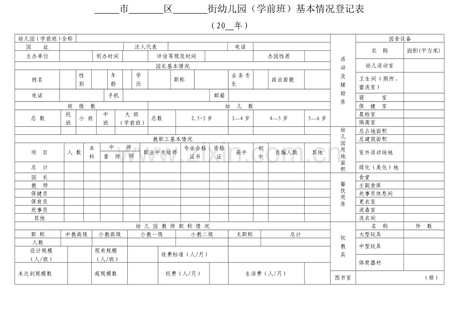 幼儿园基本情况统计表(样表).doc_第1页