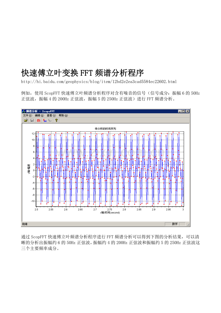 快速傅立叶变换FFT频谱分析程序1.doc_第1页