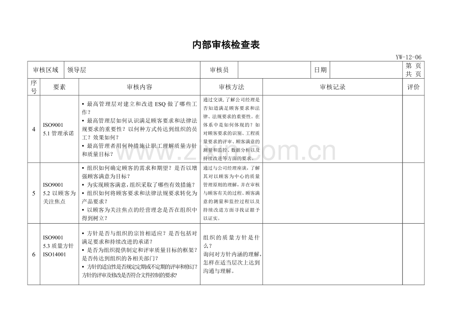 质量管理体系内审检查表.doc_第2页